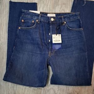Zara The Real Straight 100% Cotton Jeans Size 4